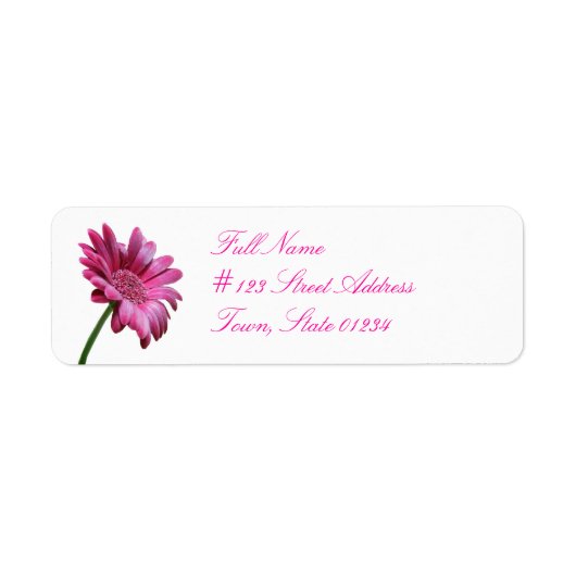 Gerbera Daisy Bloem Mailing Labels (Voorkant)