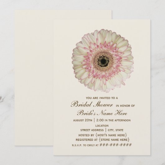 Gerbera Daisy Bridal Shower Kaart (Voorkant / Achterkant)