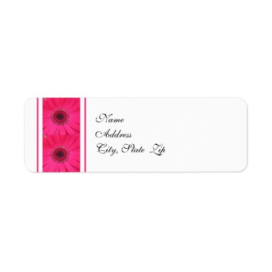 Gerbera Daisy Bruiloft Retouradres Label (Voorkant)