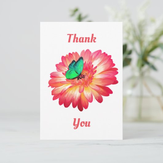 Gerbera Daisy Dank je wel Bedankkaart (Staand voorkant)