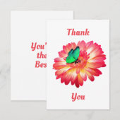 Gerbera Daisy Dank je wel Bedankkaart (Voorkant / Achterkant)