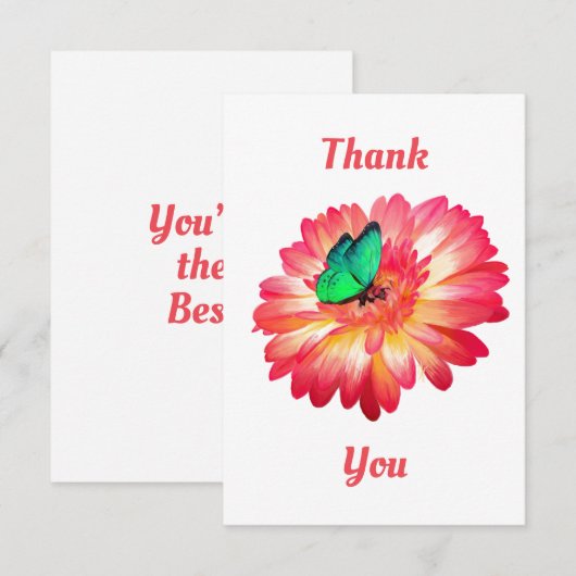 Gerbera Daisy Dank je wel Bedankkaart (Voorkant / Achterkant)