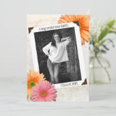 Gerbera Daisy Daughters Foto Afstuderen Kaart (Staand voorkant)