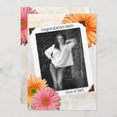 Gerbera Daisy Daughters Foto Afstuderen Kaart (Voorkant / Achterkant)