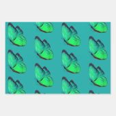 Gerbera Daisy en Blauwgroen Butterfly Gift Wrap Inpakpapier Vel (Voorkant 2)