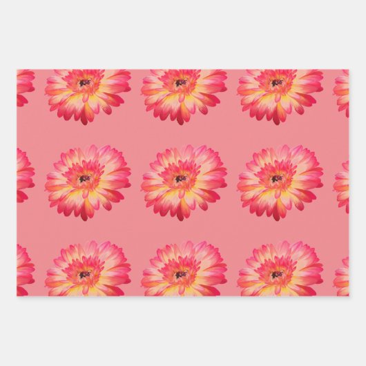 Gerbera Daisy en Blauwgroen Butterfly Gift Wrap Inpakpapier Vel (Voorkant)