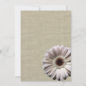 Gerbera Daisy en Lace Country Burlap bruiloft Kaart (Achterkant)