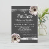 Gerbera Daisy en Slate Grey Vrijgezellenfeest Kaart (Staand voorkant)