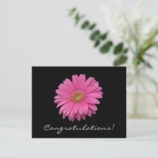 Gerbera Daisy Felicitaties Briefkaart (Staand voorkant)