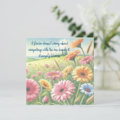 Gerbera Daisy Field & Quote Kaart (Staand voorkant)