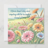 Gerbera Daisy Field & Quote Kaart (Voorkant)