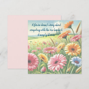 Gerbera Daisy Field & Quote Kaart
