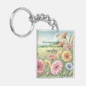 Gerbera Daisy Field & Quote Sleutelhanger (Voorkant Links)