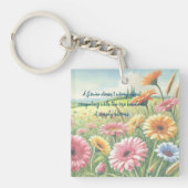 Gerbera Daisy Field & Quote Sleutelhanger (Voorkant)