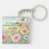 Gerbera Daisy Field & Quote Sleutelhanger (Achterkant)