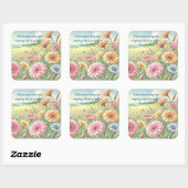 Gerbera Daisy Field & Quote Vierkante Sticker (Vel)
