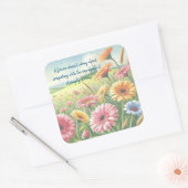 Gerbera Daisy Field & Quote Vierkante Sticker (Envelop)