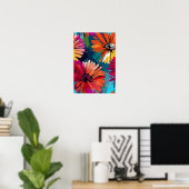 Gerbera Daisy Flower Abstracte Kunst Bloemen Kleur Poster (Thuiskantoor)