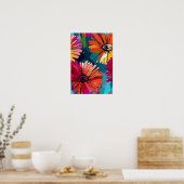 Gerbera Daisy Flower Abstracte Kunst Bloemen Kleur Poster (Keuken)