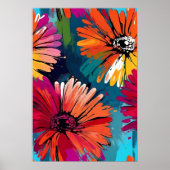 Gerbera Daisy Flower Abstracte Kunst Bloemen Kleur Poster (Voorkant)