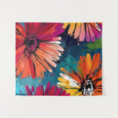 Gerbera Daisy Flower Abstracte Kunst Bloemen Kleur Wandkleed (Voorkant (horizontaal))