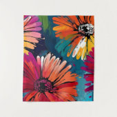 Gerbera Daisy Flower Abstracte Kunst Bloemen Kleur Wandkleed (Voorkant)