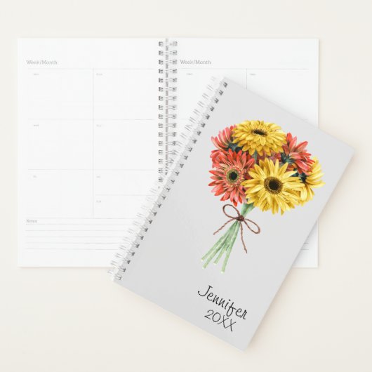 Gerbera Daisy Flower Gepersonaliseerde Aangepast Planner (Display)