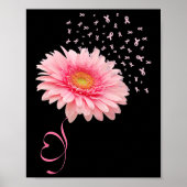 Gerbera Daisy Flower Ribbon Pollen Borstkanker M Poster (Voorkant)