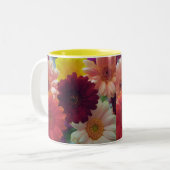 Gerbera Daisy Flowers Foto Art Coffee Mugs Tweekleurige Koffiemok (Voorkant links)