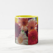 Gerbera Daisy Flowers Foto Art Coffee Mugs Tweekleurige Koffiemok (Center)