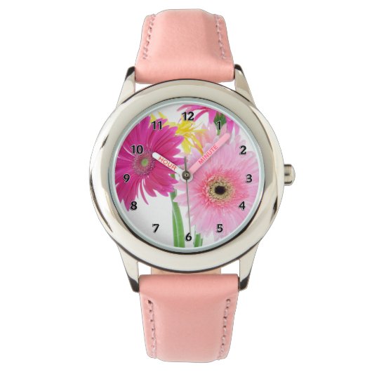 Gerbera Daisy Flowers Horloge (Voorkant)