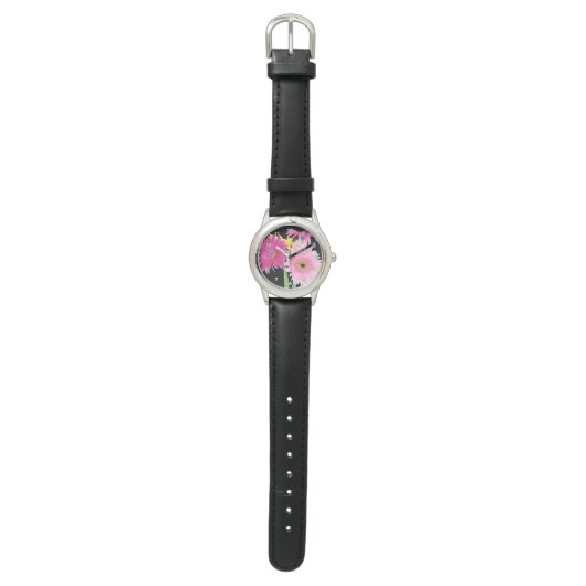 Gerbera Daisy Flowers Horloge (Vlak)