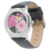 Gerbera Daisy Flowers Horloge (Gekanteld)