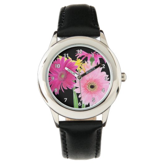 Gerbera Daisy Flowers Horloge (Voorkant)
