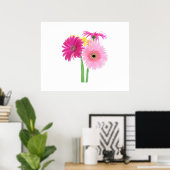 Gerbera Daisy Flowers Poster (Thuiskantoor)