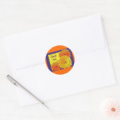 Gerbera Daisy (Gerbera hybrida) - Geel Ronde Sticker (Envelop)