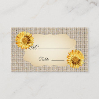 Gerbera Daisy Gold Place Card voor Gelegenheid Bru Plaatskaartje