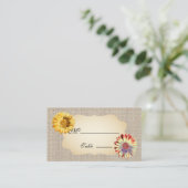 Gerbera Daisy Gold Place Card voor Gelegenheid Bru Plaatskaartje (Staand voorkant)