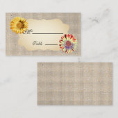 Gerbera Daisy Gold Place Card voor Gelegenheid Bru Plaatskaartje (Voorkant / Achterkant)