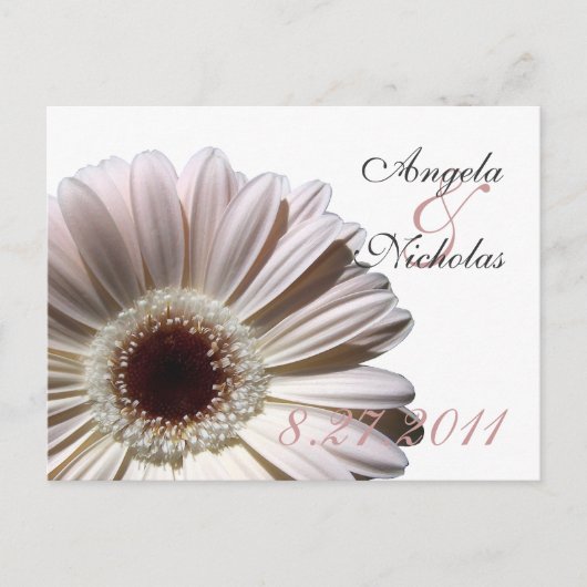 Gerbera Daisy/ Huwelijksreactiekaart Uitnodiging Briefkaart (Voorkant)