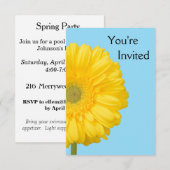 Gerbera Daisy Invitation Kaart (Voorkant / Achterkant)