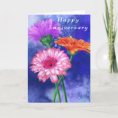Gerbera Daisy Jubileum Kaart (Voorkant)