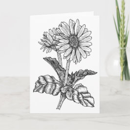 Gerbera Daisy Kleur het uzelf Blanco groet Kaart