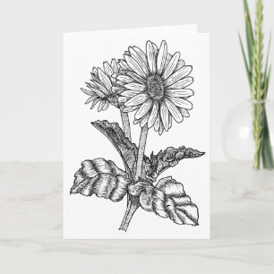 Gerbera Daisy Kleur het uzelf Blanco groet Kaart