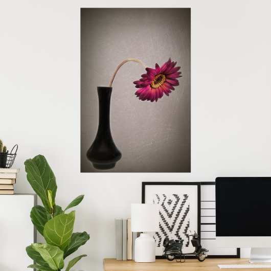 Gerbera Daisy laten vallen in vaas Poster (Thuiskantoor)