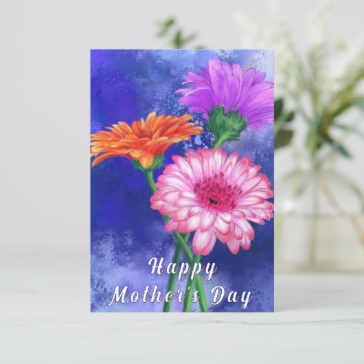 Gerbera Daisy Moederdag Kaart (Staand voorkant)