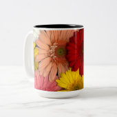 Gerbera Daisy Mok met Alle kleuren van bloemen (Voorkant links)