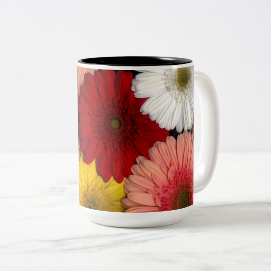 Gerbera Daisy Mok met Alle kleuren van bloemen (Voorkant rechts)
