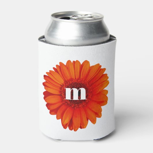 Gerbera Daisy Monogram Initiaal Blikjeskoeler (Blikje Voorkant)