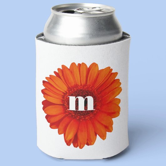 Gerbera Daisy Monogram Initiaal Blikjeskoeler